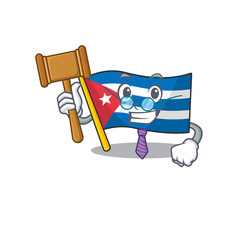 Sticker - Professional Judge flag cuba Scroll presented in cartoon character design