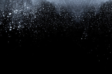 Wall Mural - White powder explosion on black background.