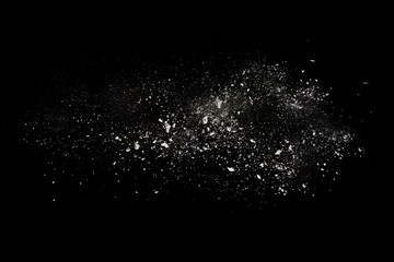 Wall Mural - white powder explosion on black background.