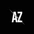 AZ logo monogram with slash style design template