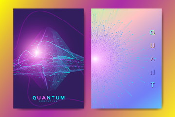 Aufkleber - Modern vector template for brochure, leaflet, flyer, cover, banner, catalog, magazine, annual report. Quantum technology. Futuristic explosion design. Big data visualization. Artificial intelligence