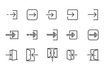 Modern thin line icons set of login.