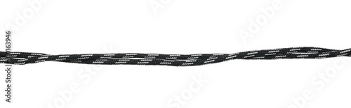 Photographie Black and white shoelaces isolated on white background