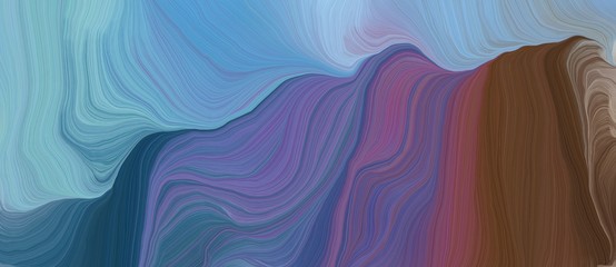 Aufkleber - colorful horizontal banner. modern soft curvy waves background illustration with slate gray, old mauve and sky blue color