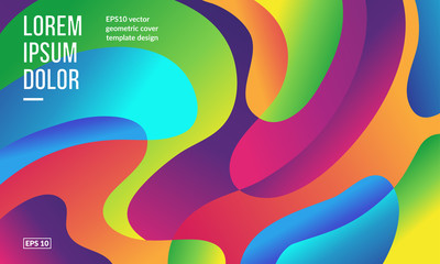 Poster - wavy geometric background. trendy gradient shapes composition. eps10 vector.