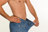 Fototapeta  - young man after successful diet