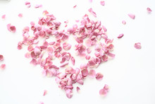 Heart Rose Petals / Pink Roses, Heart-shaped Frame Petals, Love Concept