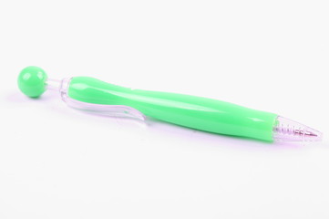 Green Pen isolated on the white background