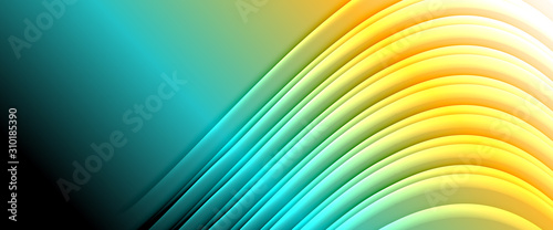 Fotomural Rainbow fluid gradient background with abstract lines