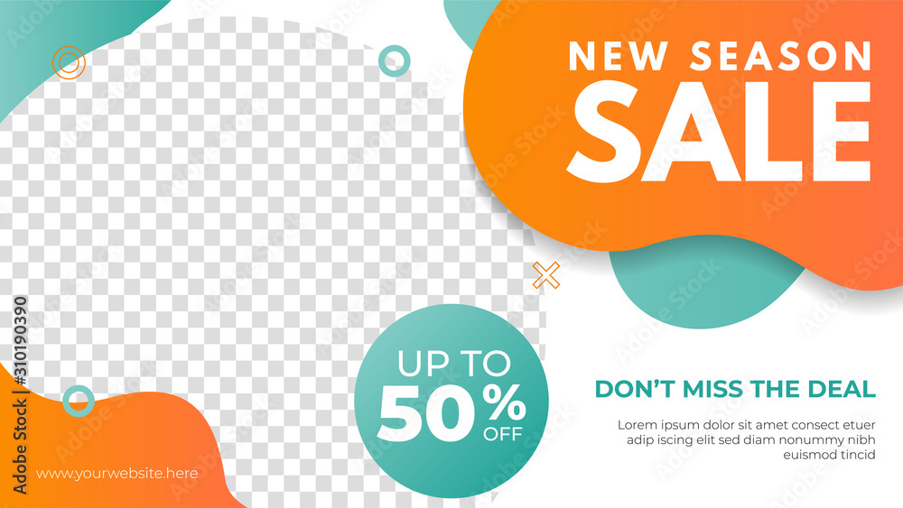 New season sale banner template. Promotion banner for website, flyer and poster - obrazy, fototapety, plakaty 