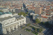 Italy , Milan panoramic view of railway train station ( stazione centrale ) and city 