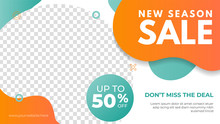 New Season Sale Banner Template. Promotion Banner For Website, Flyer And Poster