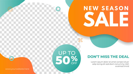 new season sale banner template. promotion banner for website, flyer and poster