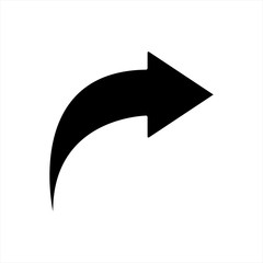 Wall Mural - share arrow icon. black simple flat vector illustration eps10 isolated on white background
