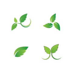 Logos of green leaf ecology nature element vector icon