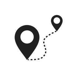 Poster - Route with marker. Vector icon