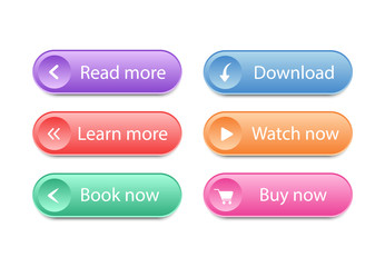 Aufkleber - Set of buttons for website. Web buttons interface. Vector.
