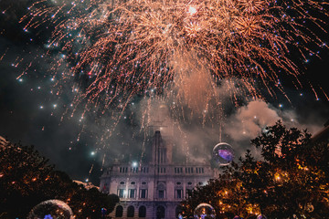 New Year's Eve Fireworks in Porto, Portugal