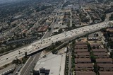 Fototapeta Miasto - Aerial view of Highway in Los Angeles