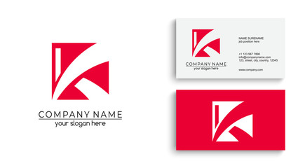 Letter K logo or monogram. blank for business card. For your business. Vector sign.