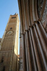 Wall Mural - Baptistery of Parma and bell tower of the cathedral. Italian culture capital 2020.