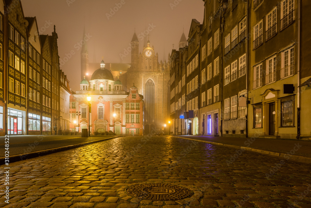 Grobla Rzymska Grobla I street with the Royal Chapel and St. Mary's Basilica, historic ...