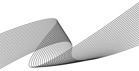 Aufkleber - Wavy lines background or curve stripes dynamic flow for abstract banner backdrop vector illustration isolated on white, idea of wind or energy flowing texture