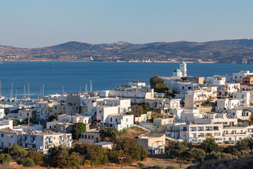 Wall Mural - Church houses and bay in Adamas village