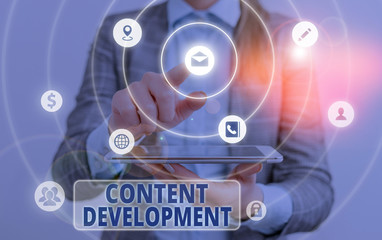 Fototapete - Conceptual hand writing showing Content Development. Concept meaning Authoring and originating content for any medium