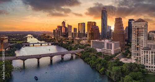 Fototapeta na szkło Austin Texas podczas zachodu słońca