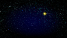 Merry Christmas Background With Colorful Stars. Abstract Sky Background.