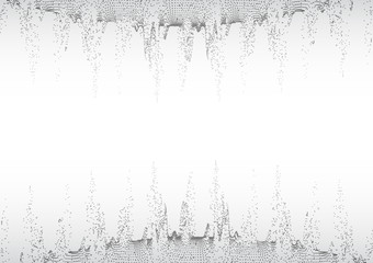 Poster - abstract background with particles. volumetric figures and waves of particles. optical illusion of v