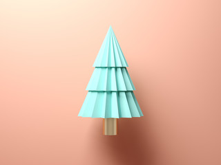 Abstract christmas tree on pink background