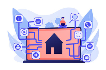 Poster - development service, smart house, iot technology, network programming. sitemap creation, website con