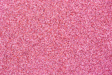 Shiny Pink Glitter Textured Empty Christmas Card, Party Or Happy New Year Background With Copy Space