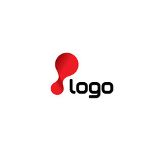 Aufkleber - Laboratory logo template. Chemistry logo template. Biology logo template. Vector logo template. Red logo template. Circle logo template. Genetics logo template. Abstract logo template. Molecular logo.