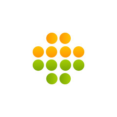 Poster - Abstract circle clinic logo. Medical symbol. Clinic icon plus. Vector clinic logo. Colorful clinic logo. Clinic round logo. Unusual clinic logo. Isolated cross. Clinic cross logo. Clinic emblem.