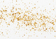 Gold foil confetti isolated on a transparent white background. Festive background. Vector illustration