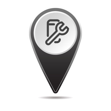 Geolocation map pin computer repair icon