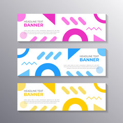Wall Mural - Banner with minimal design, cool geometric business memphis background, Applicable for Banners, Header, Footer, Advertising