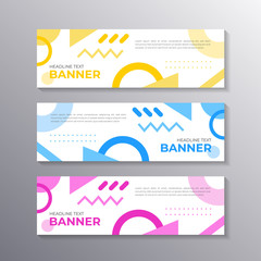 Wall Mural - Banner with minimal design, cool geometric business memphis background, Applicable for Banners, Header, Footer, Advertising