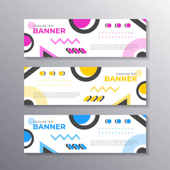 Wall Mural - Banner with minimal design, cool geometric business memphis background, Applicable for Banners, Header, Footer, Advertising