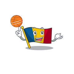 Sticker - An icon of flag chad Scroll cartoon character playing basketball