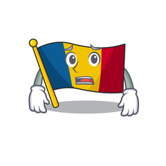 Wall Mural - mascot of flag chad Scroll showing afraid look face