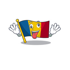 Sticker - Mascot of crazy face flag chad Scroll Cartoon character style