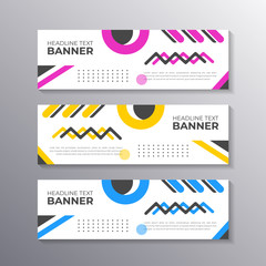 Wall Mural - Banner with minimal design, cool geometric business memphis background, Applicable for Banners, Header, Footer, Advertising