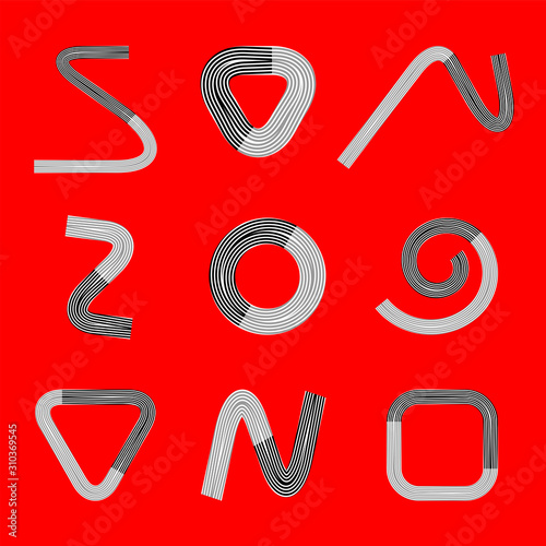 Design elements set. Abstract lines symbols.