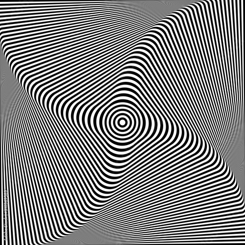 Abstract op art design. Torsion movement effect.