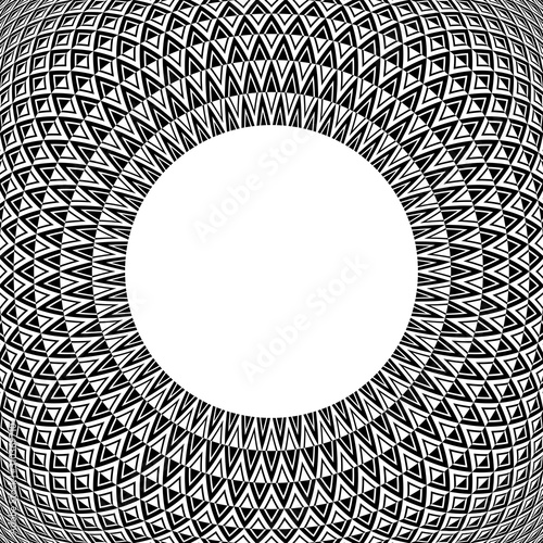 Circle frame. Convex geometric pattern.