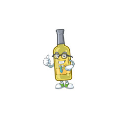 Poster - Cool Businessman champagne yellow bottle cartoon character design